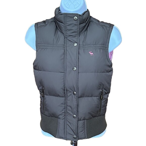 Abercrombie Kids Youth Girls Brown Down Feather Puffer Vest Size Medium - Picture 1 of 6